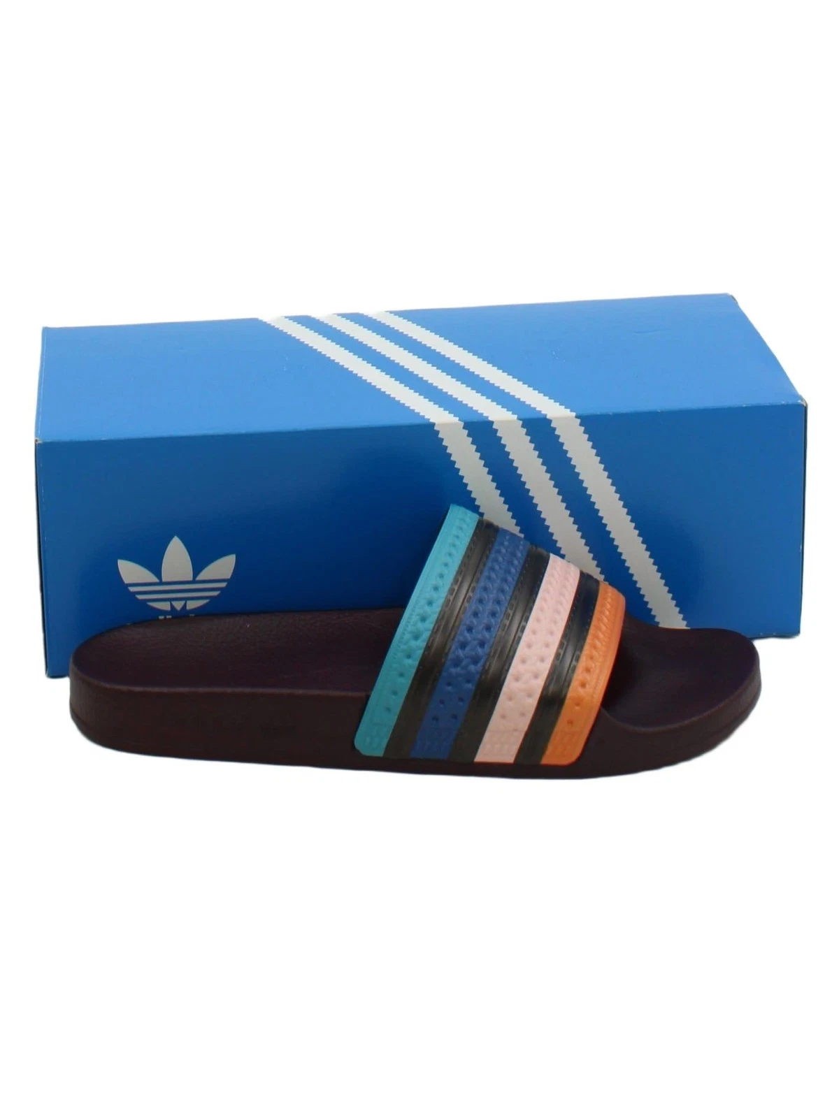 Adidas Sandali Uomo UK 7 Multi Righe 100% Altro Slider Nuovi con etichette