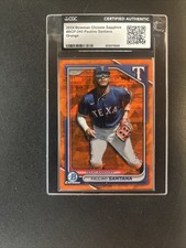 2024 Bowman Chrome Sapphire Paulino Santana Image Variation Orange 3/25