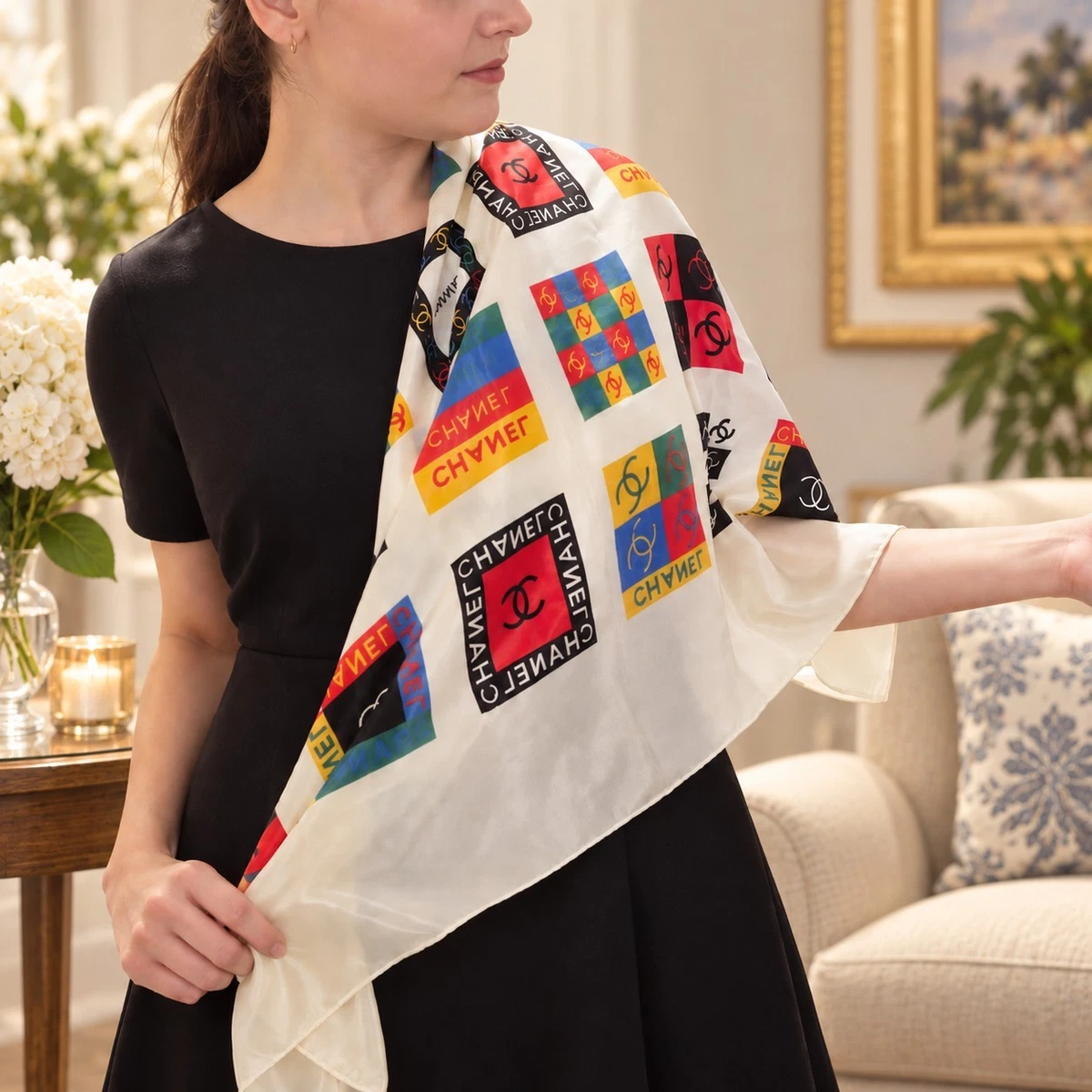 25+ CHANEL with Vintage Scarves & Wraps for Women for sale