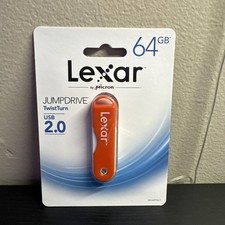 Lexar Flash USB 2.0 Jump Drive TwistTurn 64 GB Storage Office School Orange 