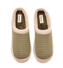 Dearfoams Men  s Size Large 11-12 Olive Lounge Cozy Comfort Clog Slippers