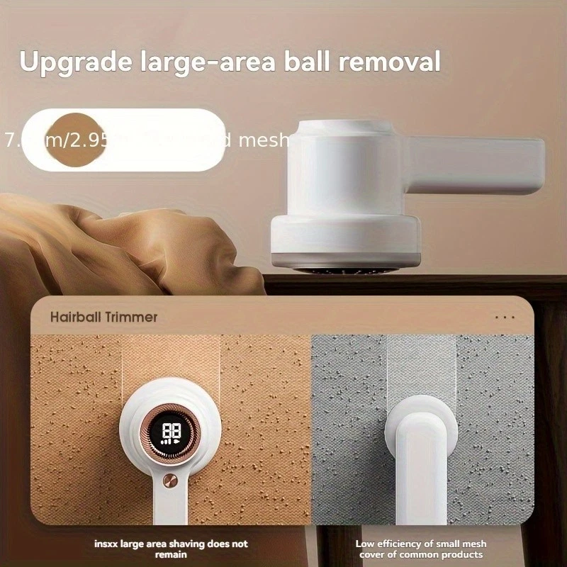 Barbeador de tecido elétrico profissional - Removedor de fiapos recarregável de 3 velocidades com - Imagem 4 de 4