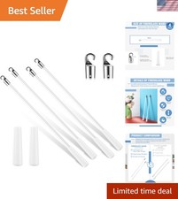 4 Pcs Blinds Wand Replacement with Hook and Handle White Fiberglass Long Vert...