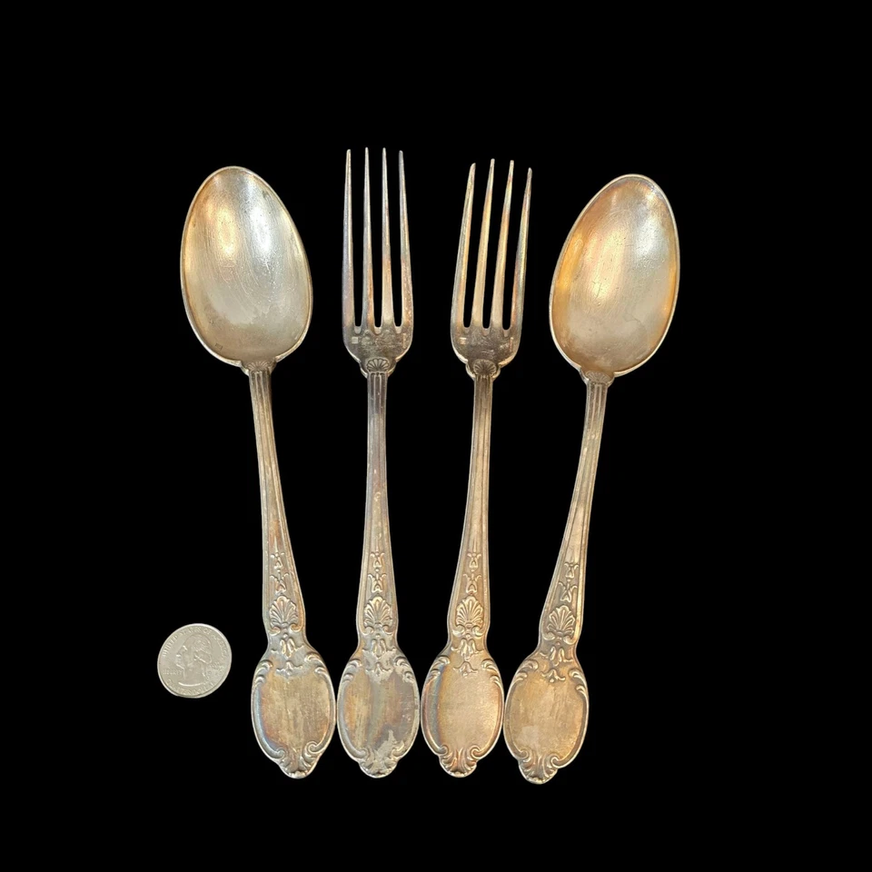Антикварные вилки и ложки Christofle большие ранние отметки 8 1/2 дюйма - Изображение 3 из 4