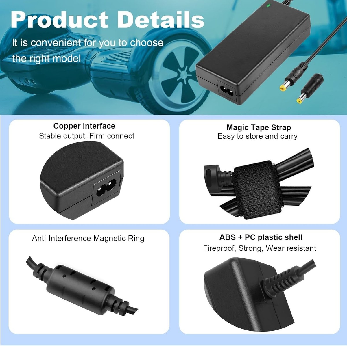 42V 2A Charger Replacement for GOTRAX GXL V2,G2,G3,G4,Apex,Glider