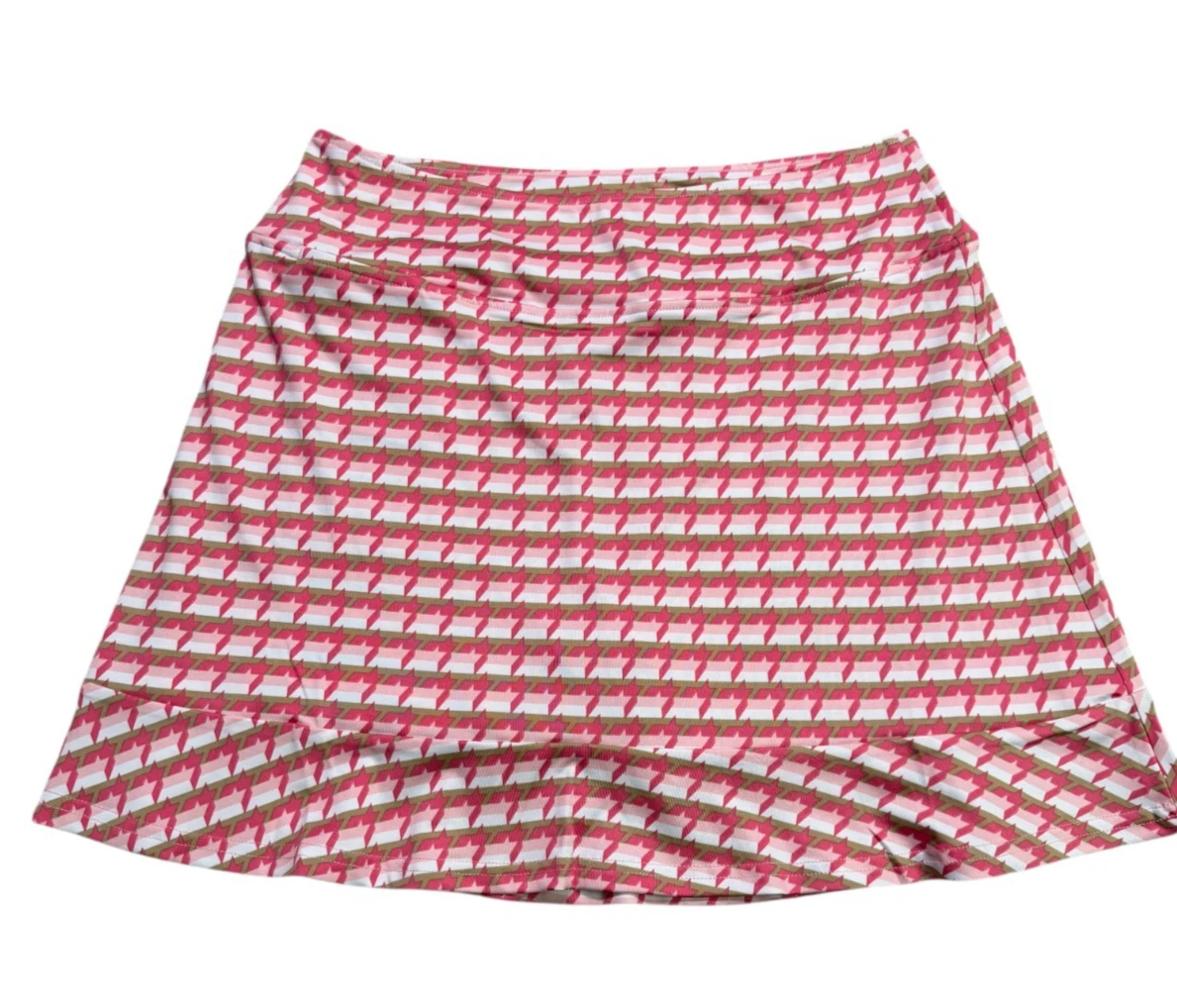 Golftini Friendship Pull-On A-Line Skort Pink Print Size L NWT