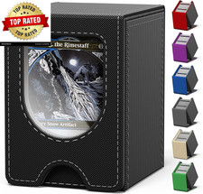 Card Deck Box for MTG Commander Card Case Holds 100 Double-Sleeved Cards Magic
