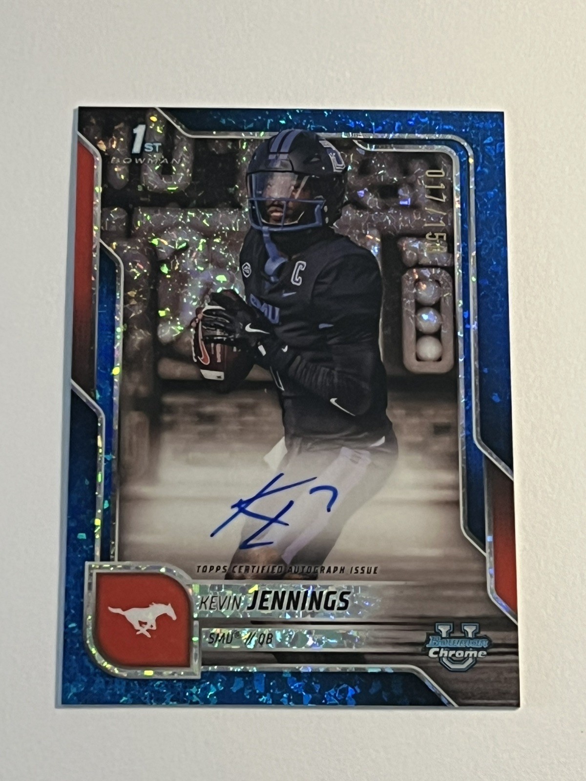 KEVIN JENNINGS AUTO /150 BLUE MINI-DIAMOND ROOKIE 2025 BOWMAN CHROME U 1ST RC