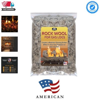 Rock Wool for Gas Logs   6 oz | Glowing Embers Effect for Gas Fireplace and G...