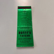 Duffy's Tavern Sam Duffin Lebanon PA Vintage Matchbook Cover SMB5-3