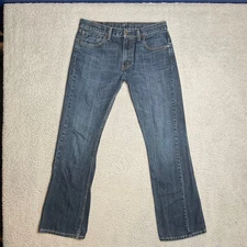 Levis 527 Bootcut Fit Blue Dark Wash Denim Jeans Mens 33X32