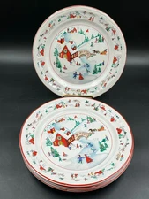 Set of 4 Faberware White Christmas  1995 - 10.5" Dinner Plates