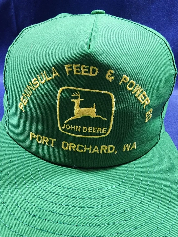 John Deere Hat Green Port Orchard logo Adjustable Snapback Cap - Image 2 of 4