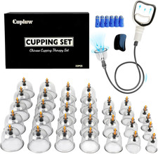 Cupping Kit for Massage Therapy - 32 Cups Professional Chinese Cupping Set with