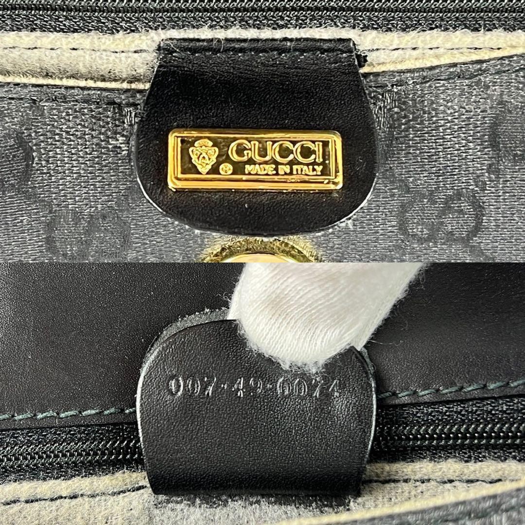 GUCCI GG Canvas Leather Shoulder Bag Black Unisex Crossbody Authentic Rare thumbnail 9