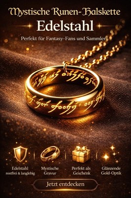 Der Eine Ring mit Kette - Symbol der Macht und Mysterien Nachbildung Film 