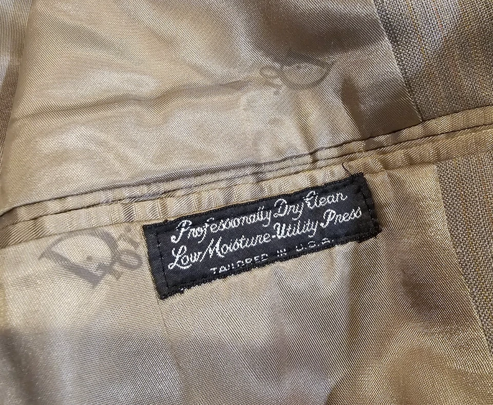 Jaqueta Blazer Vintage Christian Dior Bege Listrada Dupla Ventilação Mistura de Lã 40R - Imagem 3 de 4