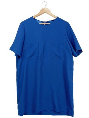 MANGO BASICS Schlauchkleid Damen Kleid Gr. DE 42 blau Casual-Look