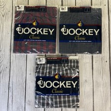 Vintage New 1996 Jockey Classic Full Cut Men's 42 Woven Boxer Shorts 3 Pair.