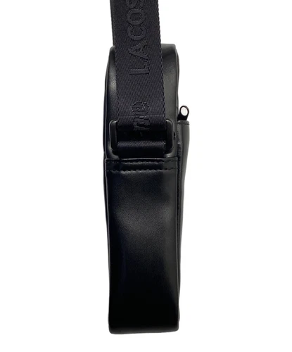 SUPREME × LACOSTE Sac à bandoulière en cuir noir