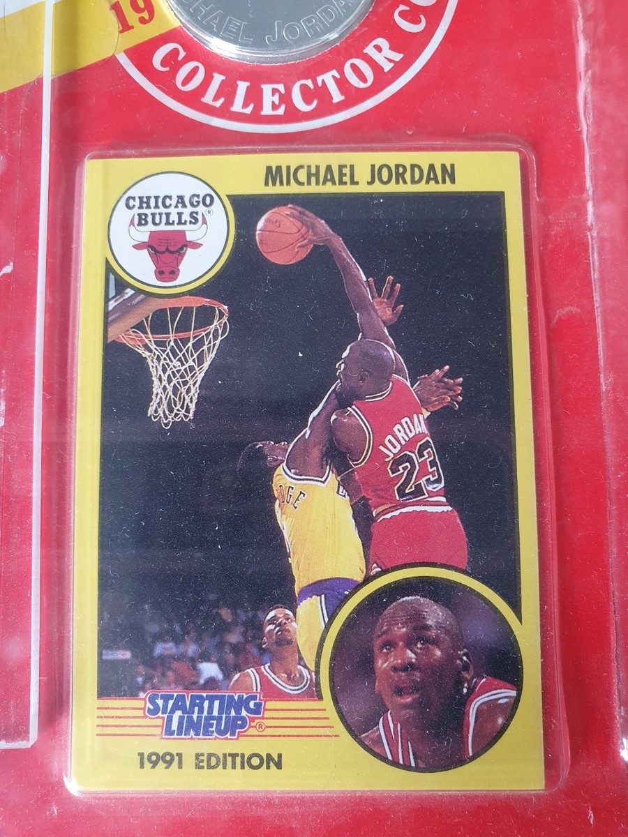 1991 Kenner Starting Lineup Michael Jordan Figurine Collector Coin