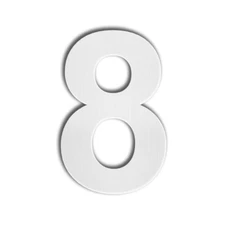 8 Inch Brushed Stainless Steel Modern House Number 8 Eight Floating Mount