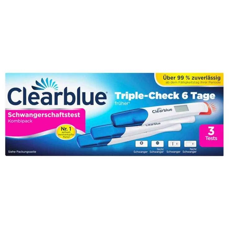 Clearblue Schwangerschaftstest Triple-Check ultra-früh · 3 St · PZN 17165254