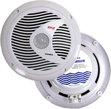 6.5 Inch Dual Marine Speakers - 2 Way Waterproof and Weather Resistant Outdoor A