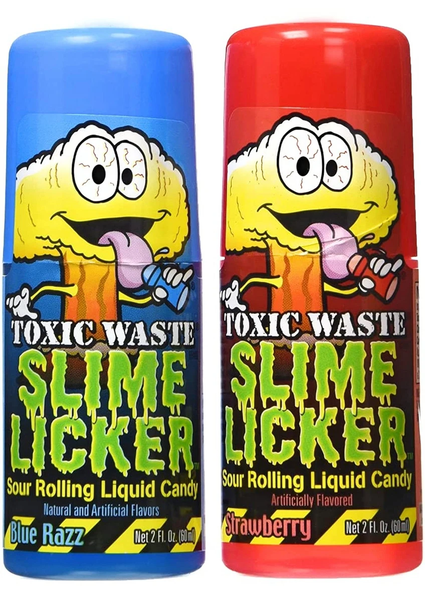 Sour Candy Slime Licker - Sour Rolling Liquid Candy - 3-Pack of Strawberry  Fl