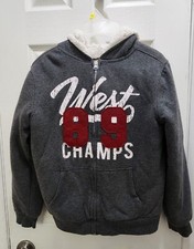 Lee - Boys Size Medium 10/12 Sherpa Lined Jacket West 89 Champs Grey Zip