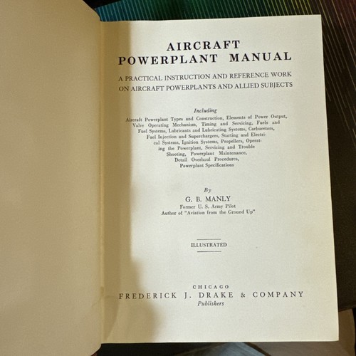 1942 AIRCRAFT POWERPLANT MANUAL G. B. Manly INSTRUCTION REFERENCE WWII - Picture 7 of 12