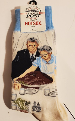 NORMAN ROCKWELL ART HOT SOX SATURDAY EVENING POST MAGAZINE SOCKS SIZE 10-13
