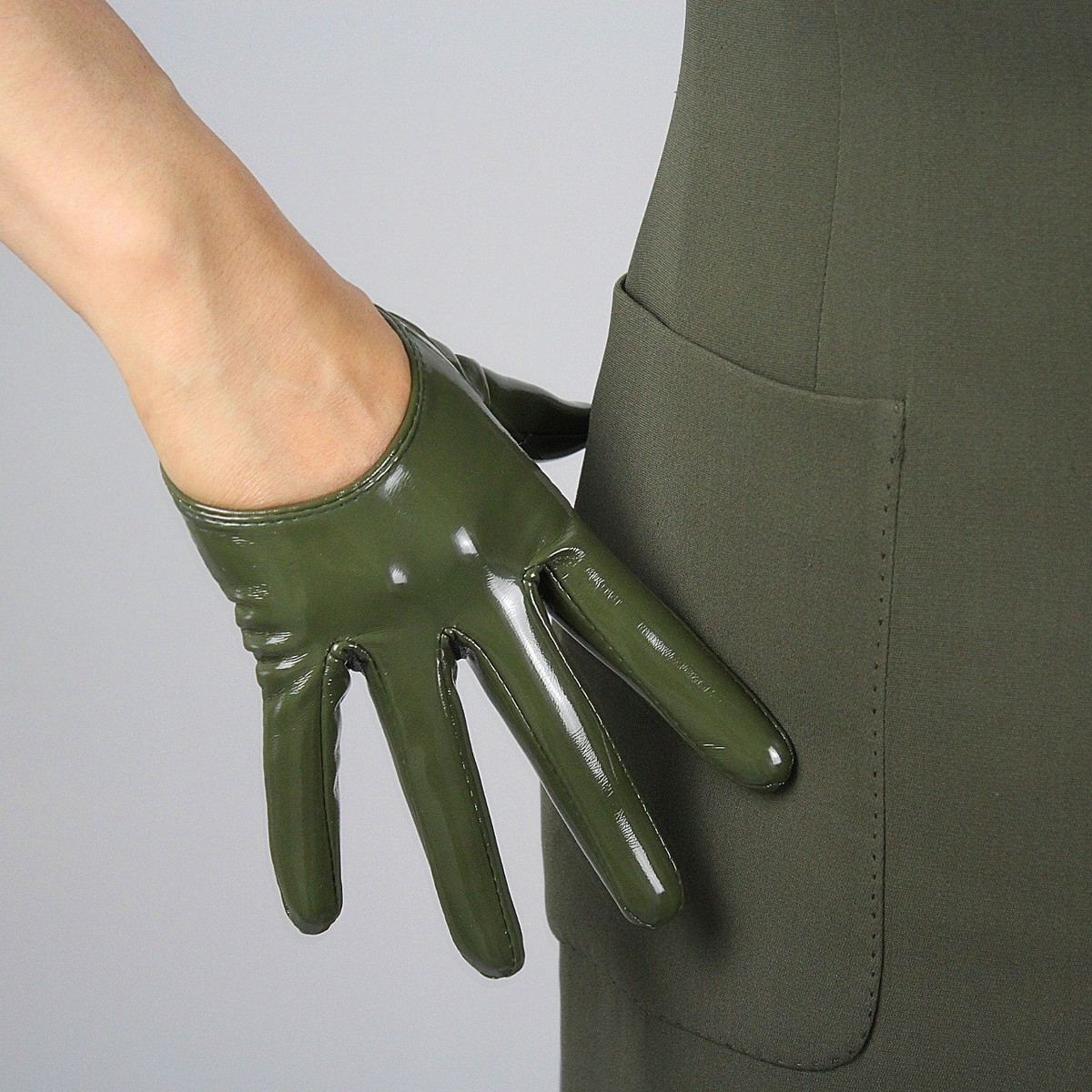 LATEX GLOVES Shine Leather Faux Patent PU 5