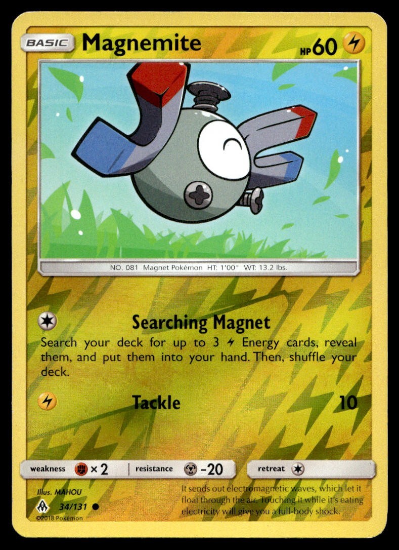 Magnemite 34/131 Pokemon Card Forbidden Light Common Rev Holo 60 HP LP I15