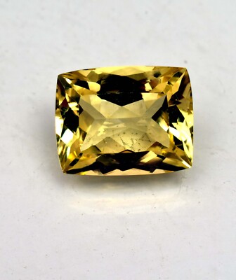 Natural Quartz Green Quartz Faceted Lemon Quartz Cushion Cut 18.35 Ct Certified
