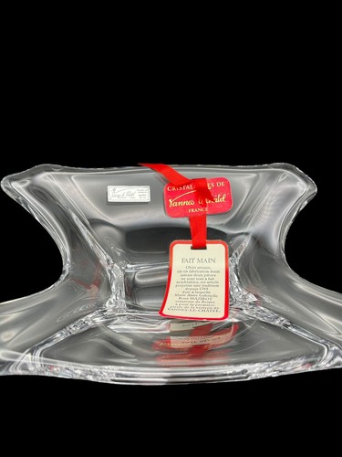 NOS Modern French Art Vannes Le Chatel Crystal 8.5” Centerpiece Bowl COFRAC - Picture 4 of 11