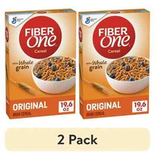 Fiber One Cereal, Original Bran High Fiber Cereal Made with Whole Grain (2 pack)