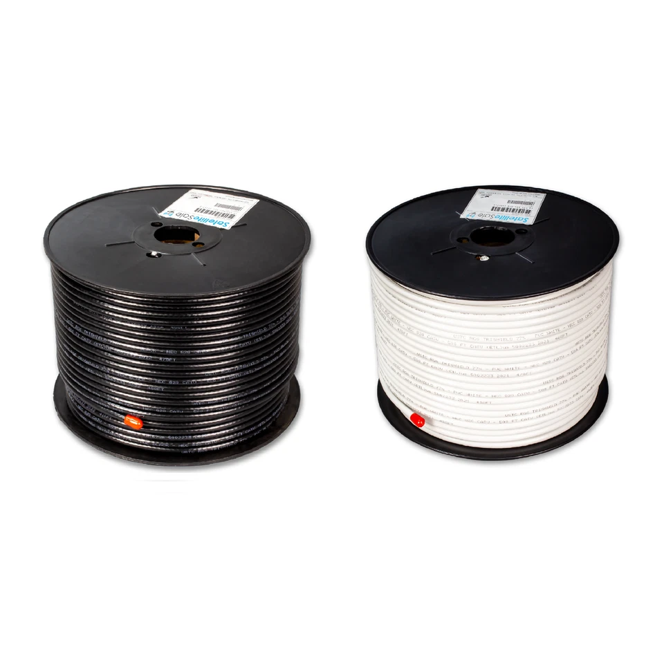 SatelliteSale RG-6 Trishield NEC 820 CATV HFC Coaxial Cable PVC 500 feet