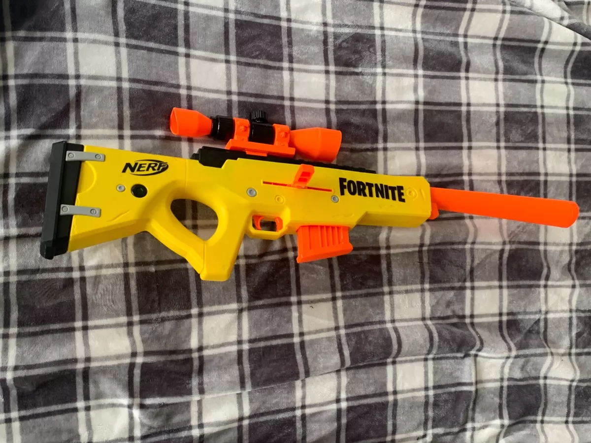 FORTNITE Nerf Gun Yellow Sniper Rifle With Scope And Magazine 630509945337