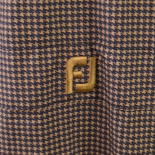 Footjoy Dryjoys Mens Windbreaker Jacket M Brown Black Houndstooth Embroidered - Picture 8 of 10