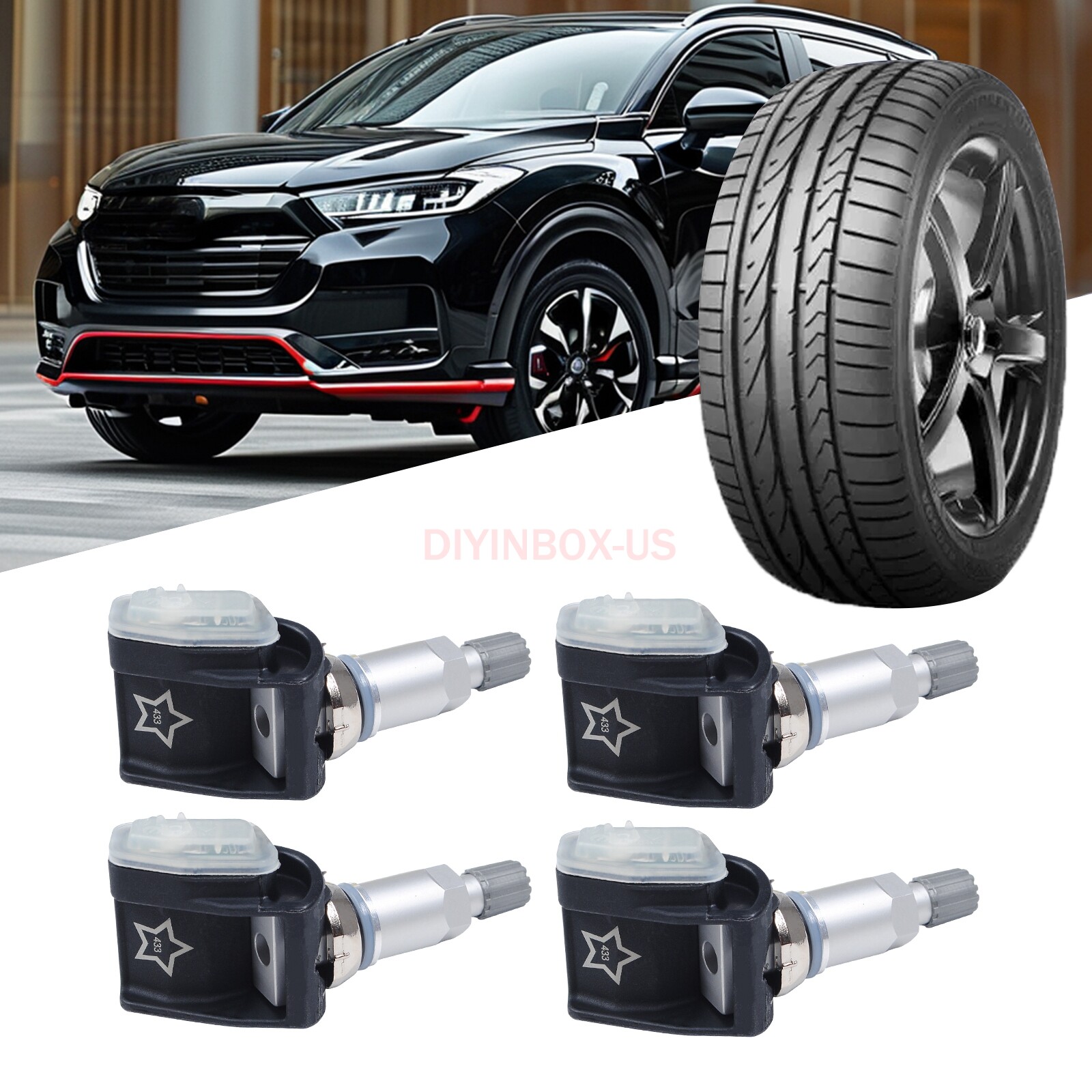 4-Pcs TPMS Tire Pressure Sensor For Mercedes-Benz E300 E400 E63 GT63 0009052102