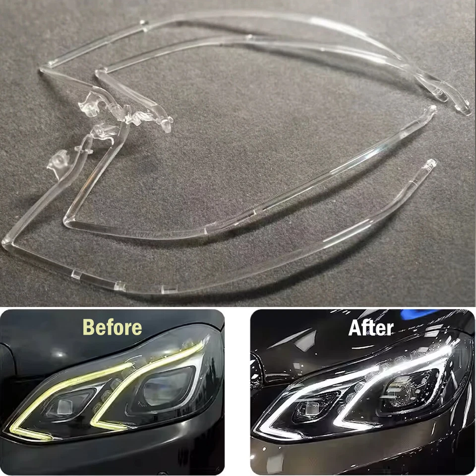 Tubo de luz de circulación diurna guía de lámpara DRL derecha+derecha para Mercedes-Benz Clase E W212 14-16 Foto 2 de 4