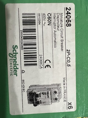 New Schneider 2-Pole Miniature Circuit Breaker, 400V, C60N, 24068