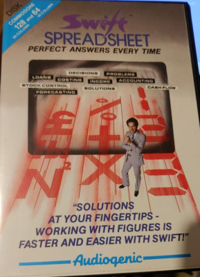 Swift Spreadsheet 64 (Audiogenic 1986) Commodore C64 (Disk Box Manual)