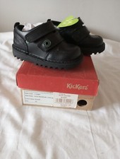 Image of Kickers boys -Kick Racer Double Strap Leather Shoes Black Uk Size 5 ( 22) BNIB