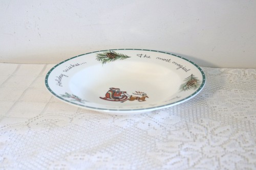 MIKASA ULTIMA+ CHRISTMAS WISH HK713 520 9 1/2 Boxed Set of 4 Lrge Rim Soup Bowls - Afbeelding 2 van 8