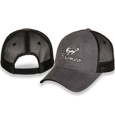 CHECKERED FLAG SPORTS FORD BRONCO LOGO EMBROIDERED HEATHER GRAY MESH HAT