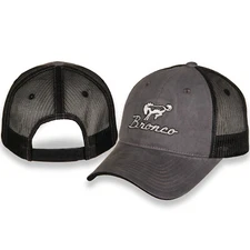 CHECKERED FLAG SPORTS FORD BRONCO LOGO EMBROIDERED HEATHER GRAY MESH HAT