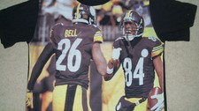 LEVEON BELL & ANTONIO BROWN Allover Print T-Shirt Size 2XL PITTSBURGH STEELERS