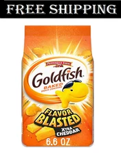 Goldfish Flavor Blasted Xtra Cheddar Cheese Baked Snack Crackers, 6.6 oz Bag